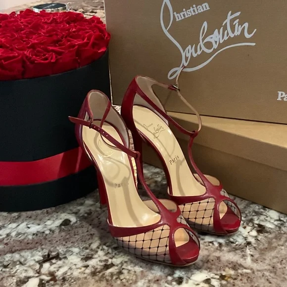 Christian Louboutin Shoes Christian Louboutin Burgundy Strappy